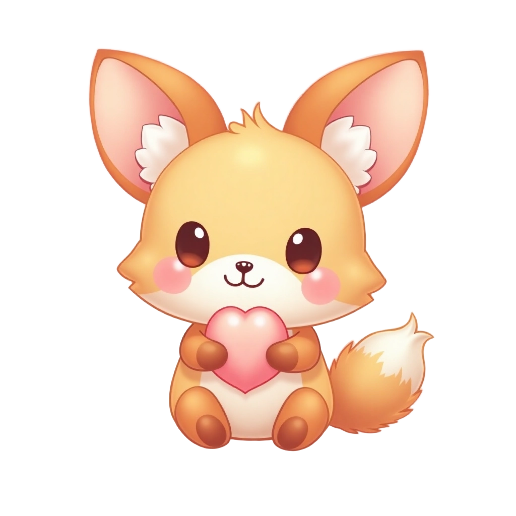 Cute Fox with Heart